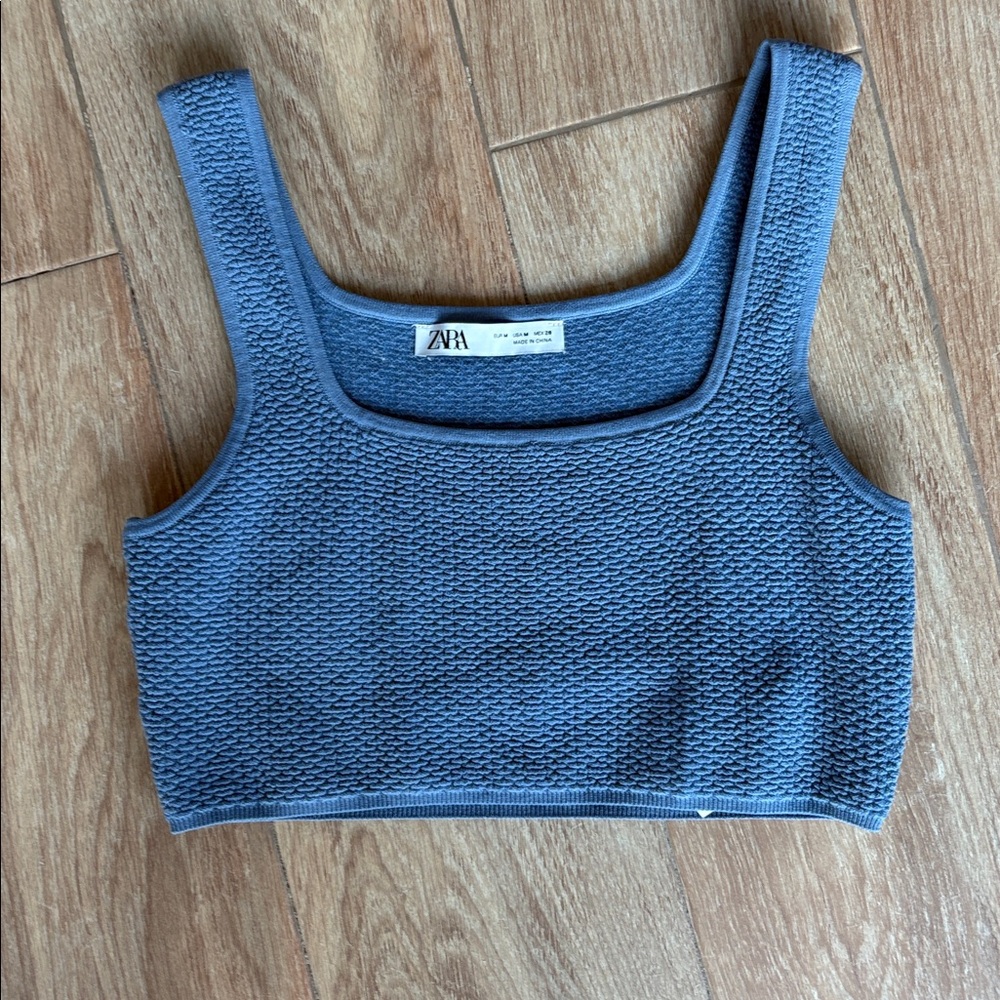 Zara Blue Knit crop medium